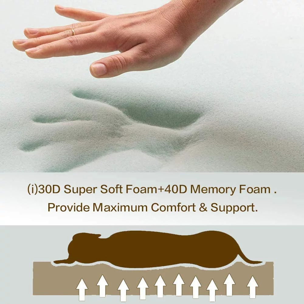 Laifug Large Dog Bed - Comfy Orthopedic Memory Foam. Waterproof Liner. and Washable Cover (White) - Ideal for Comfort and Easy Cleaning - Cheap Abt