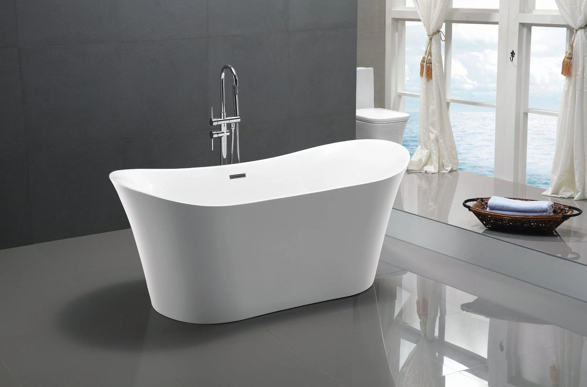 Vanity Art 67 in. x 29 in. Freestanding Soaking Bathtub, VA6805 - Cheap Abt