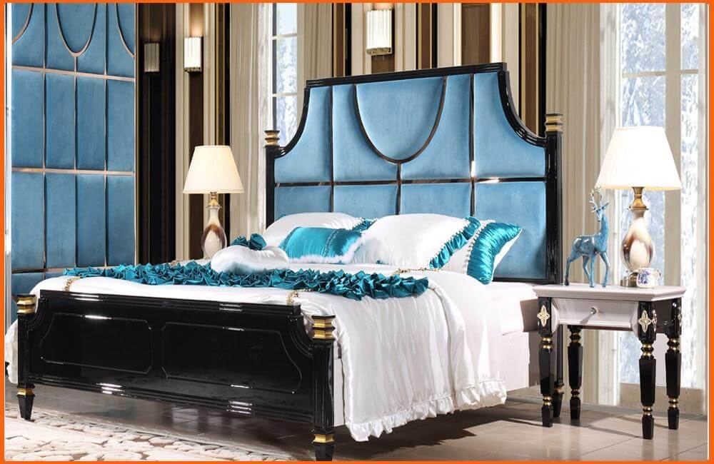 Bedroom Furniture Set, Luxury Bed, 2-Nightstand, Dresser, Wardrobe - Cheap Abt