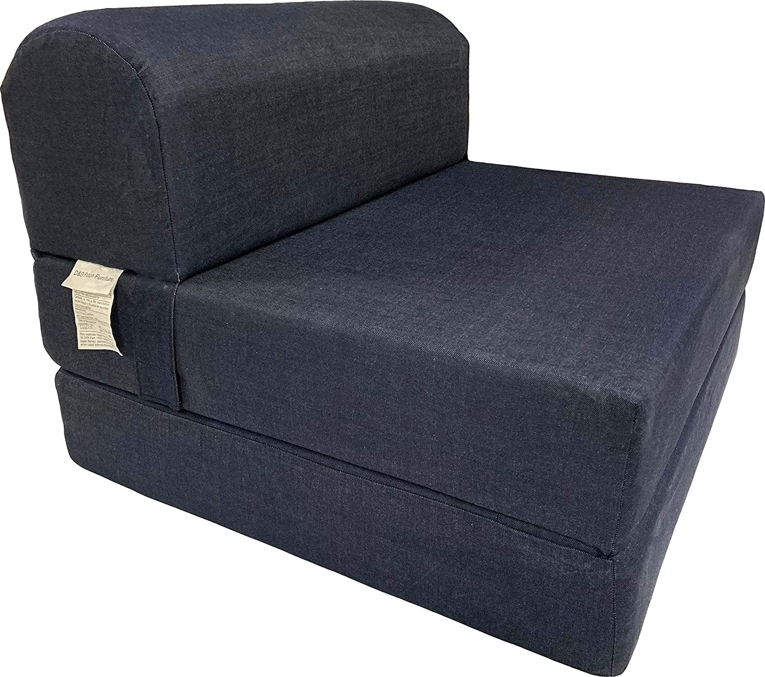 Denim Sleeper Chair Folding Foam Beds. Foldable Sofa Couches. 6 x 32 x 70. Foam Density 1.8 - Cheap Abt