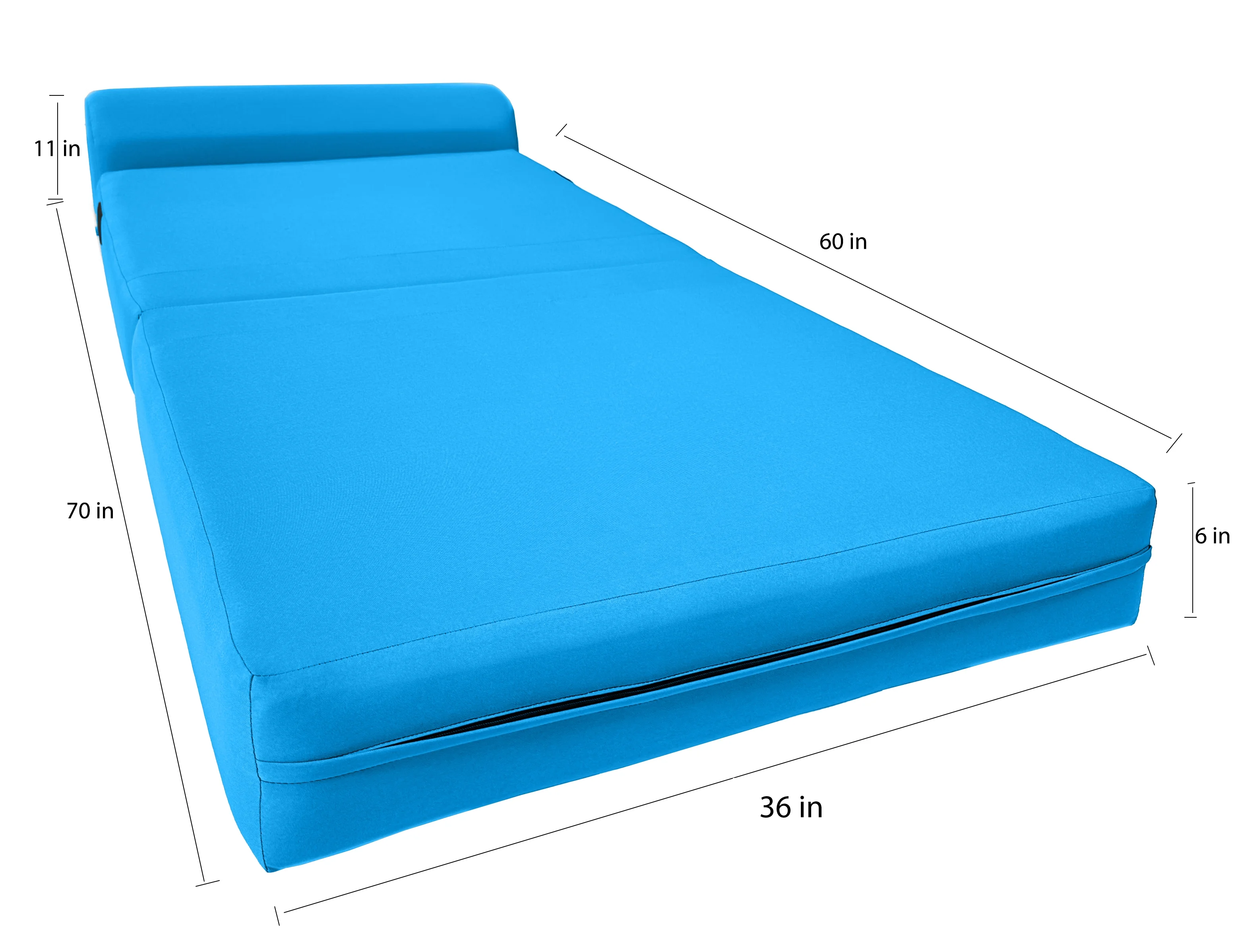 Turquoise Sleeper Chair Folding Foam Beds. Portable Studio Sofa Guest Bed. 6 x 36 x 70 - Cheap Abt