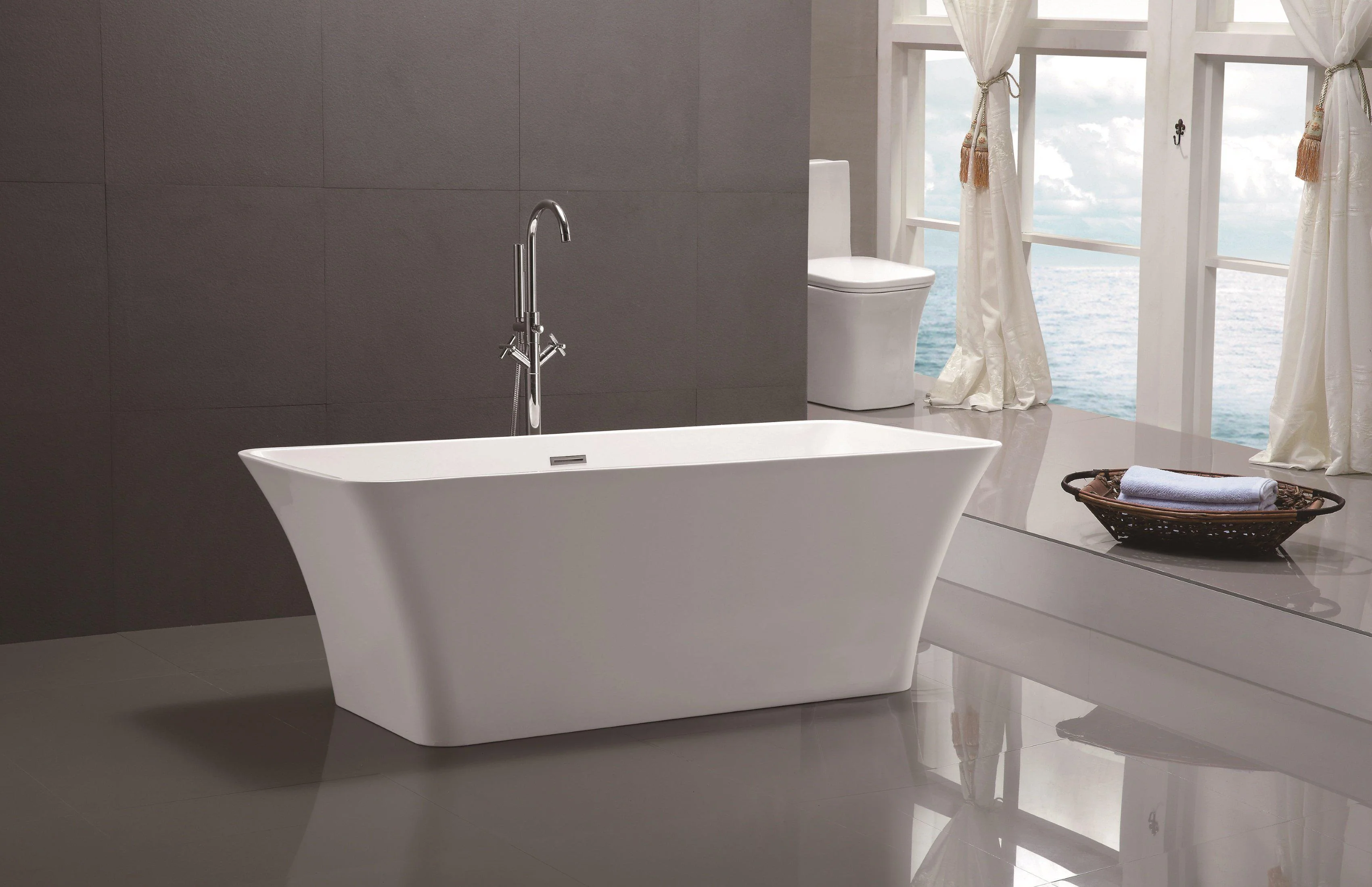 Vanity Art 67 in. x 29.5 in. Freestanding Soaking Bathtub, VA6820 - Cheap Abt