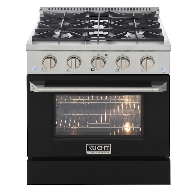 Kucht Professional 30 in. 4.2 cu ft. Propane Gas Range with Black Door and Silver Knobs, KNG301/LP-K - Cheap Abt