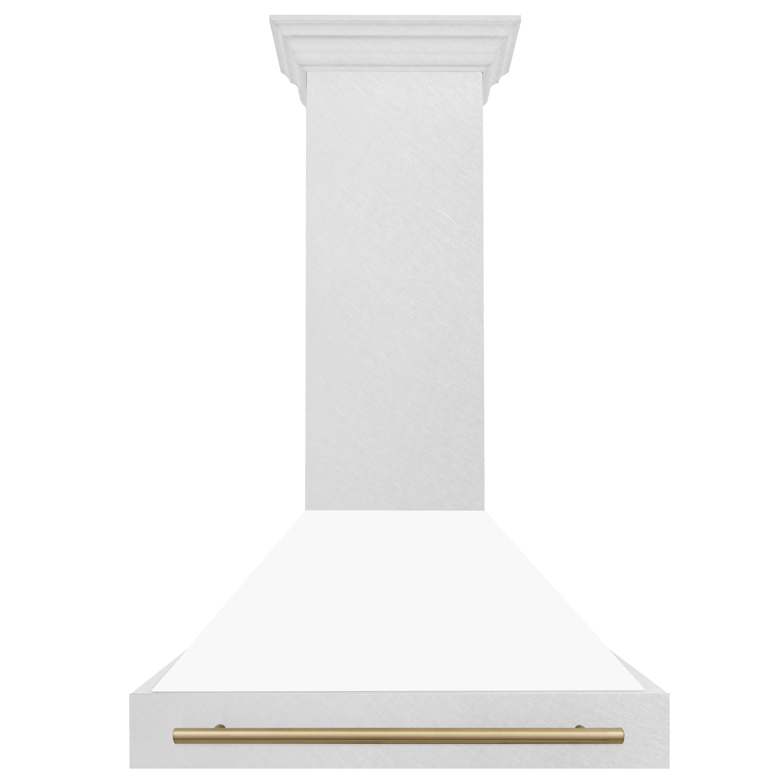 ZLINE Autograph 36 Inch DuraSnow® Stainless Steel Range Hood with White Matte Shell and Champagne Bronze Handle, 8654SNZ-WM36-CB - Cheap Abt