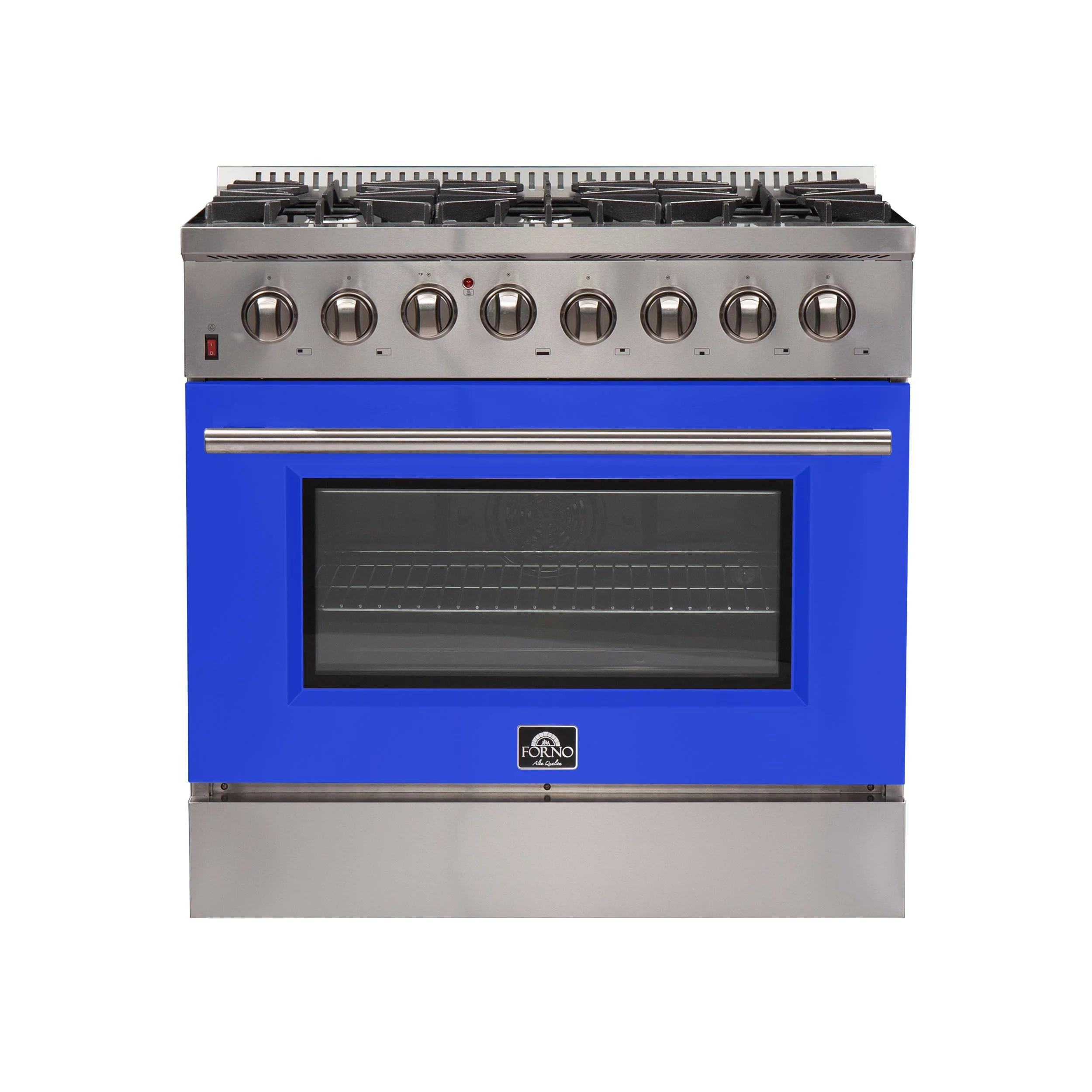 Forno 36 Inch Professional Freestanding Dual Fuel Range in Blue, FFSGS6156-36BLU - Cheap Abt