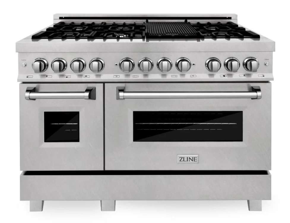 ZLINE 48 in. Professional Gas Burner/Electric Oven in DuraSnow® Stainless with 6.0 cu.ft. Oven, RAS-SN-48 - Cheap Abt