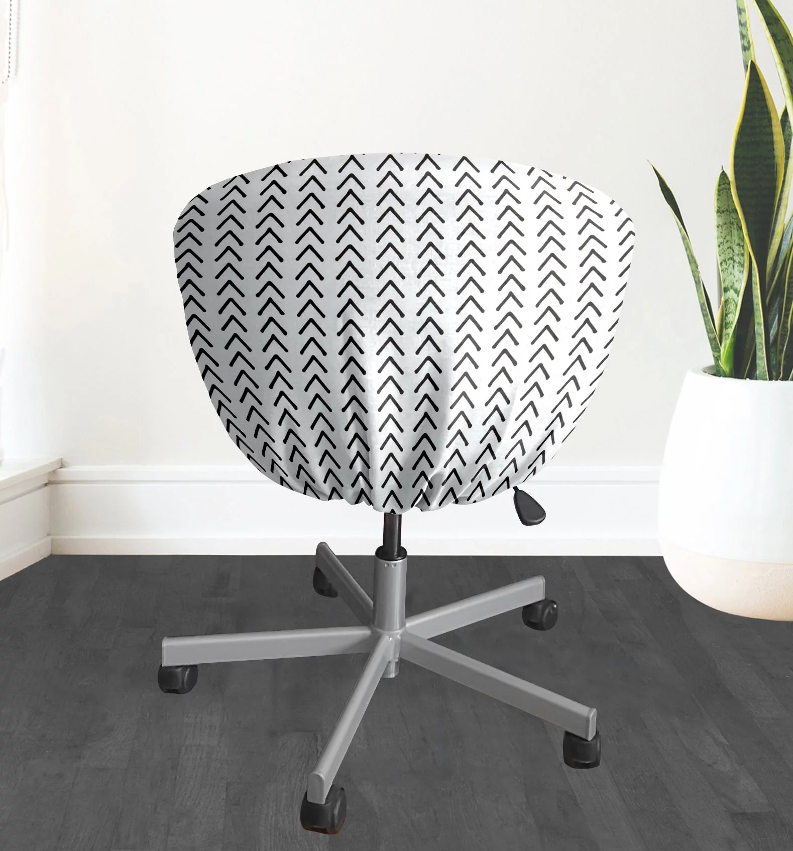 Compatible with IKEA SKRUVSTA. Boho Mudcloth White Arrows Chair Slip Cover - Cheap Abt