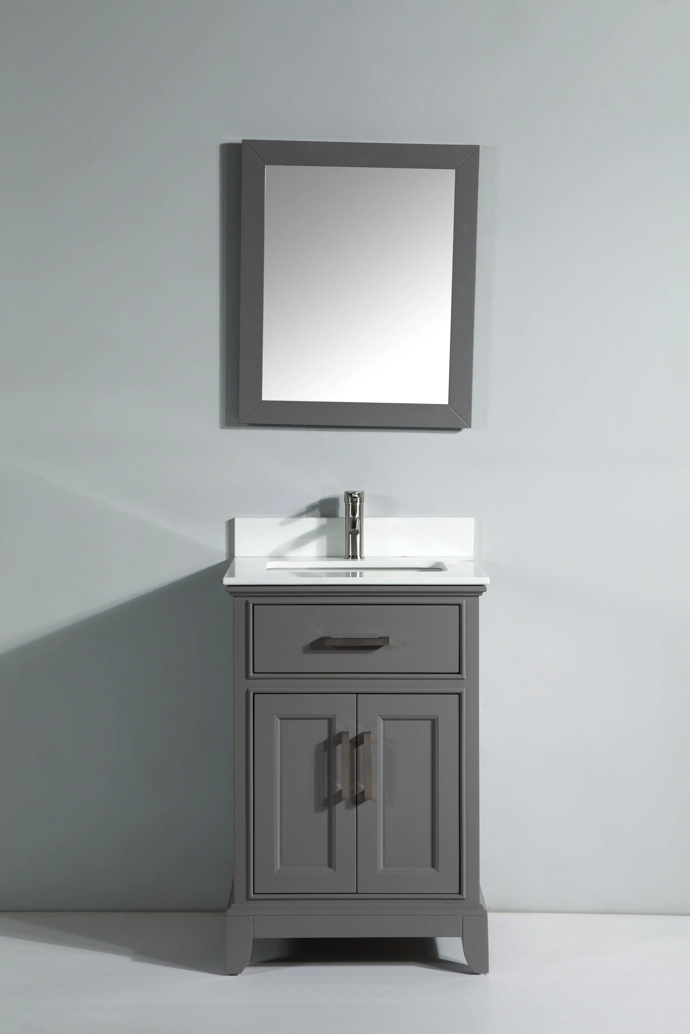 Vanity Art 24 in. Single Sink Vanity & Mirror - Grey, VA1024G - Cheap Abt