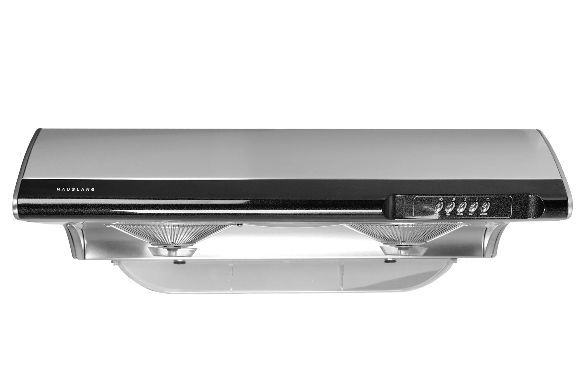 Hauslane 30 Inch Under Cabinet Push Button Range Hood with Grease Catchers and Black Trim in Stainless Steel, UC-C190SS-30 - Cheap Abt