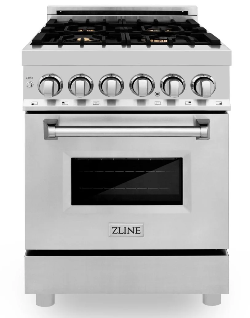 ZLINE 24 in. Professional Gas Burner/Electric Oven Stainless Steel Range with Brass Burners, RA-BR-24 - Cheap Abt