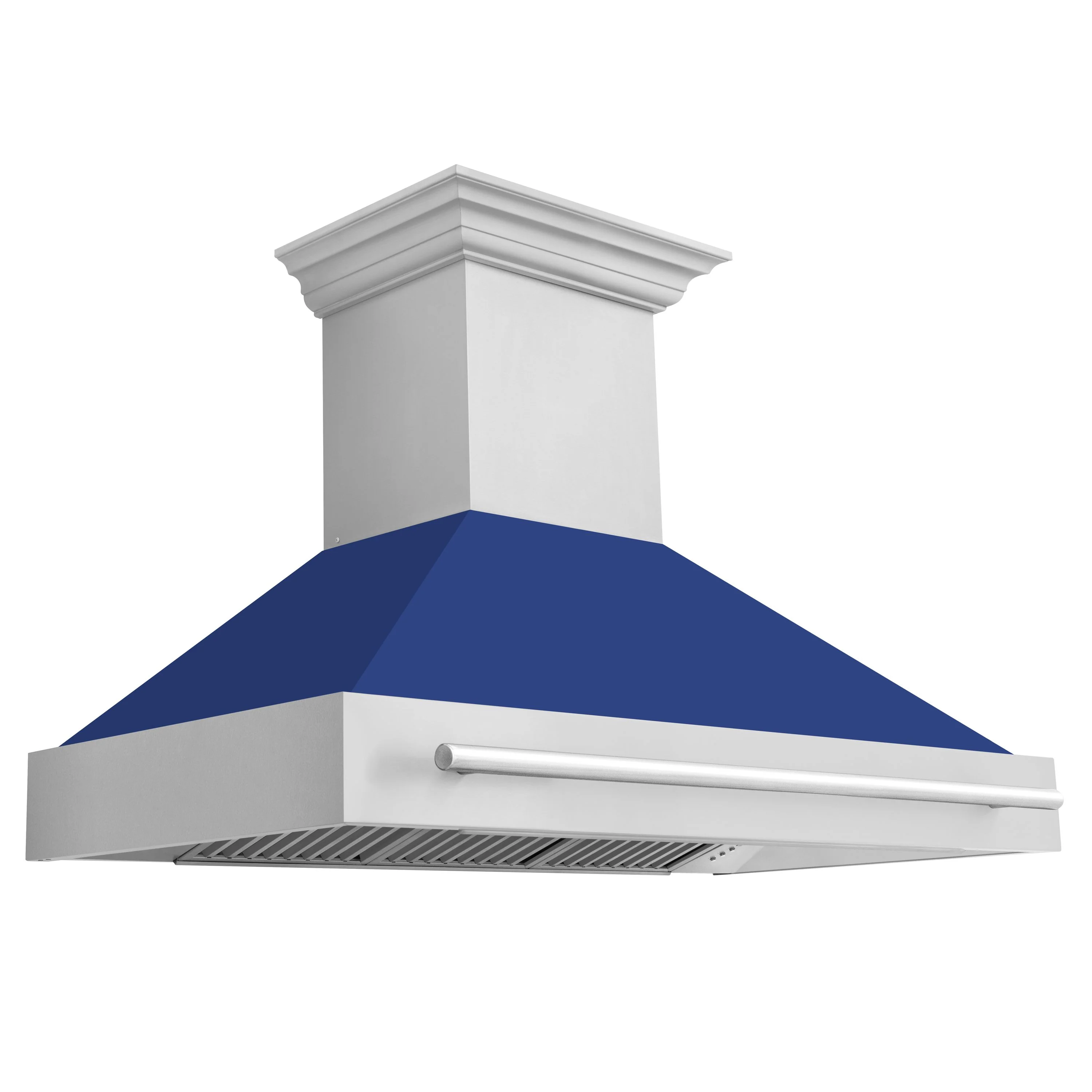 ZLINE 48 In. Stainless Steel Range Hood with Blue Matte Shell, 8654STX-BM48 - Cheap Abt