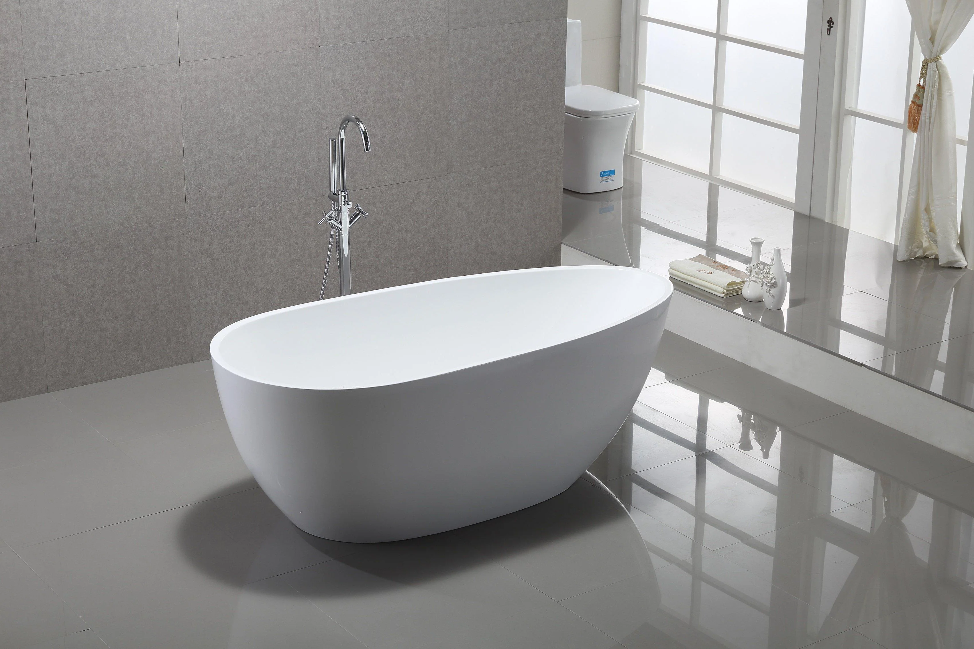 Vanity Art 59 in. x 30 in. Freestanding Soaking Bathtub, VA6515 - Cheap Abt