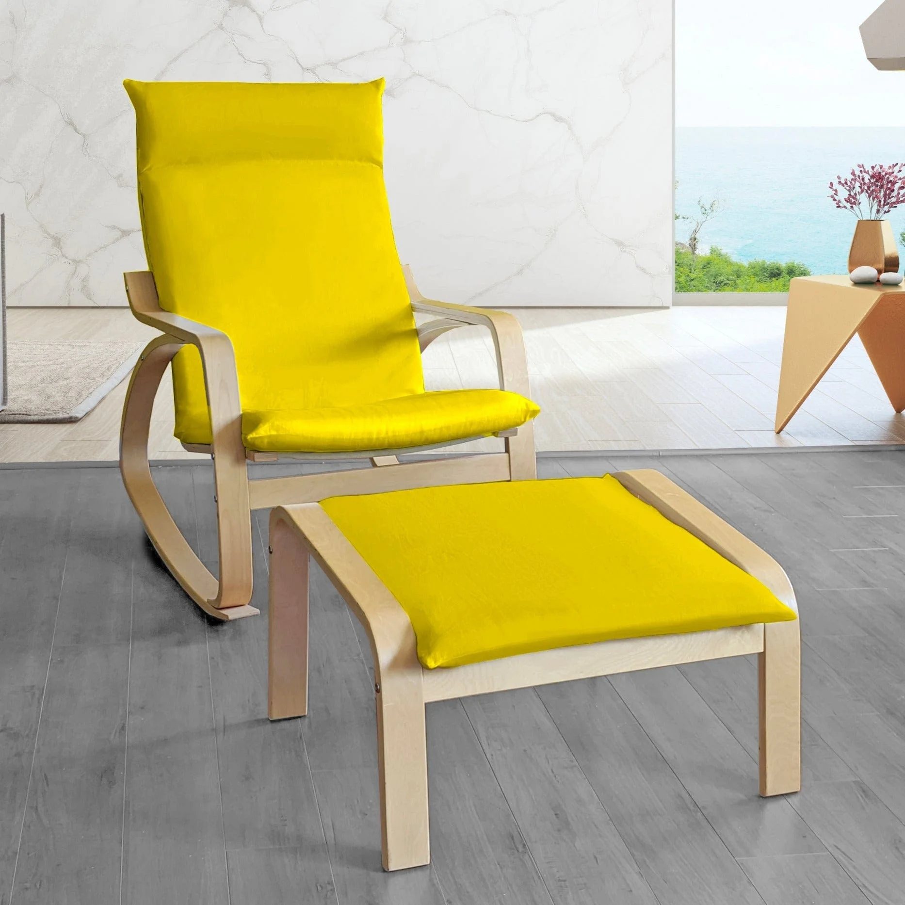 Velvet Gold Chair and Ottoman Covers. Compatible with IKEA Poang - Cheap Abt