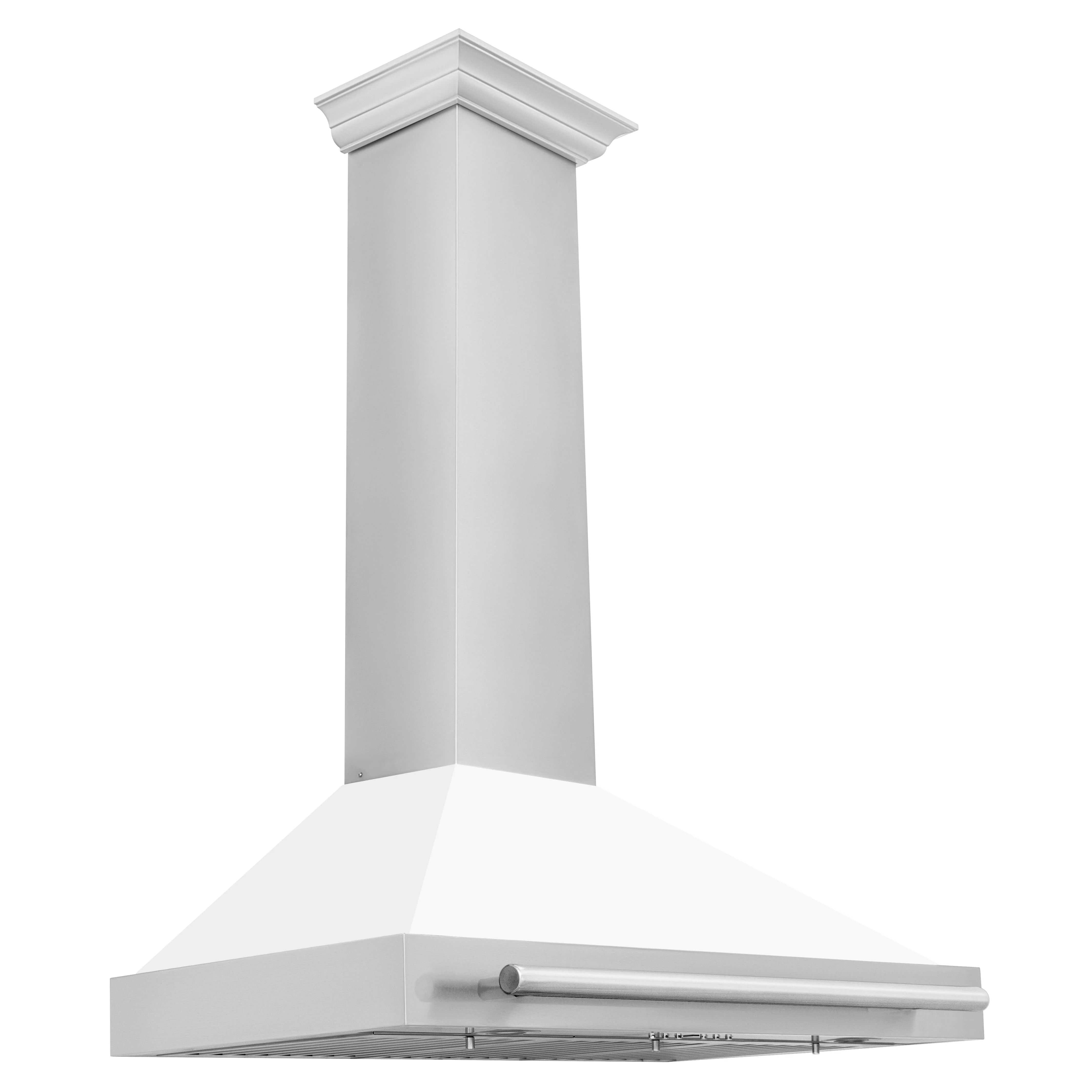 ZLINE 36 Inch Stainless Steel Range Hood with White Matte Shell and Stainless Steel Handle, KB4STX-WM-36 - Cheap Abt