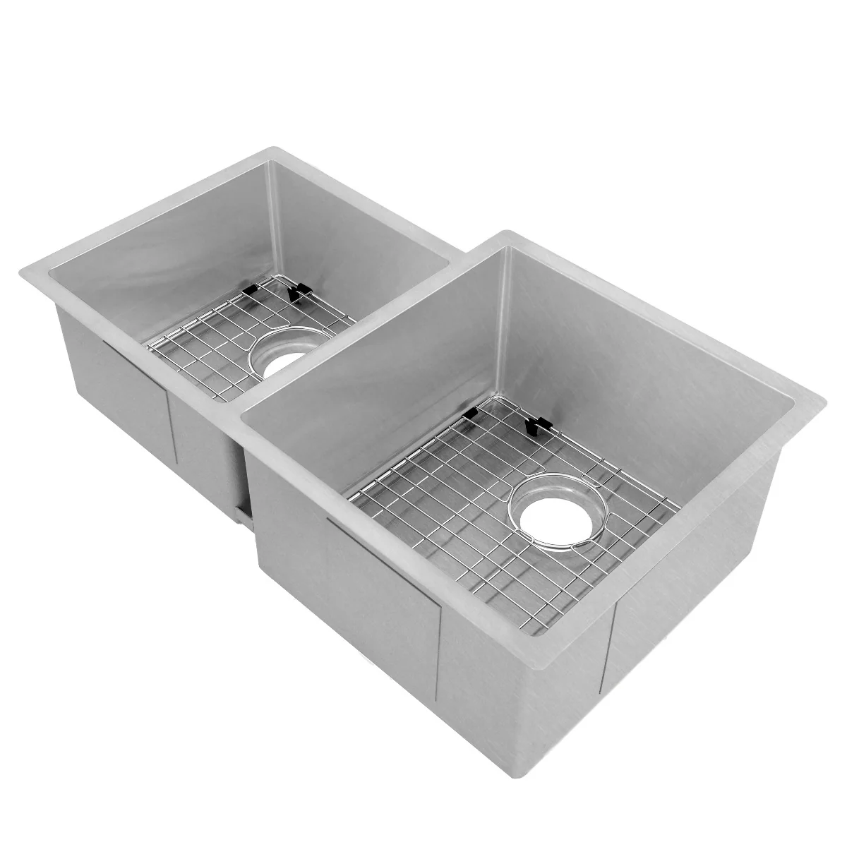 ZLINE 32 in. Jackson Undermount Double Bowl DuraSnow® Stainless Steel Kitchen Sink with Bottom Grid, SRDL-32S - Cheap Abt
