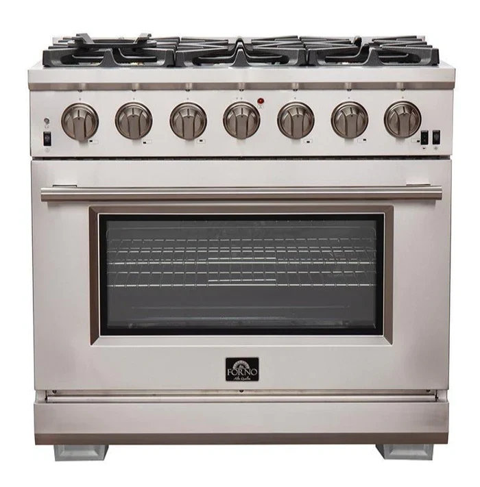 Forno 36″ Pro Series Capriasca Gas Burner / Gas Oven in Stainless Steel 6 Italian Burners, FFSGS6260-36 - Cheap Abt