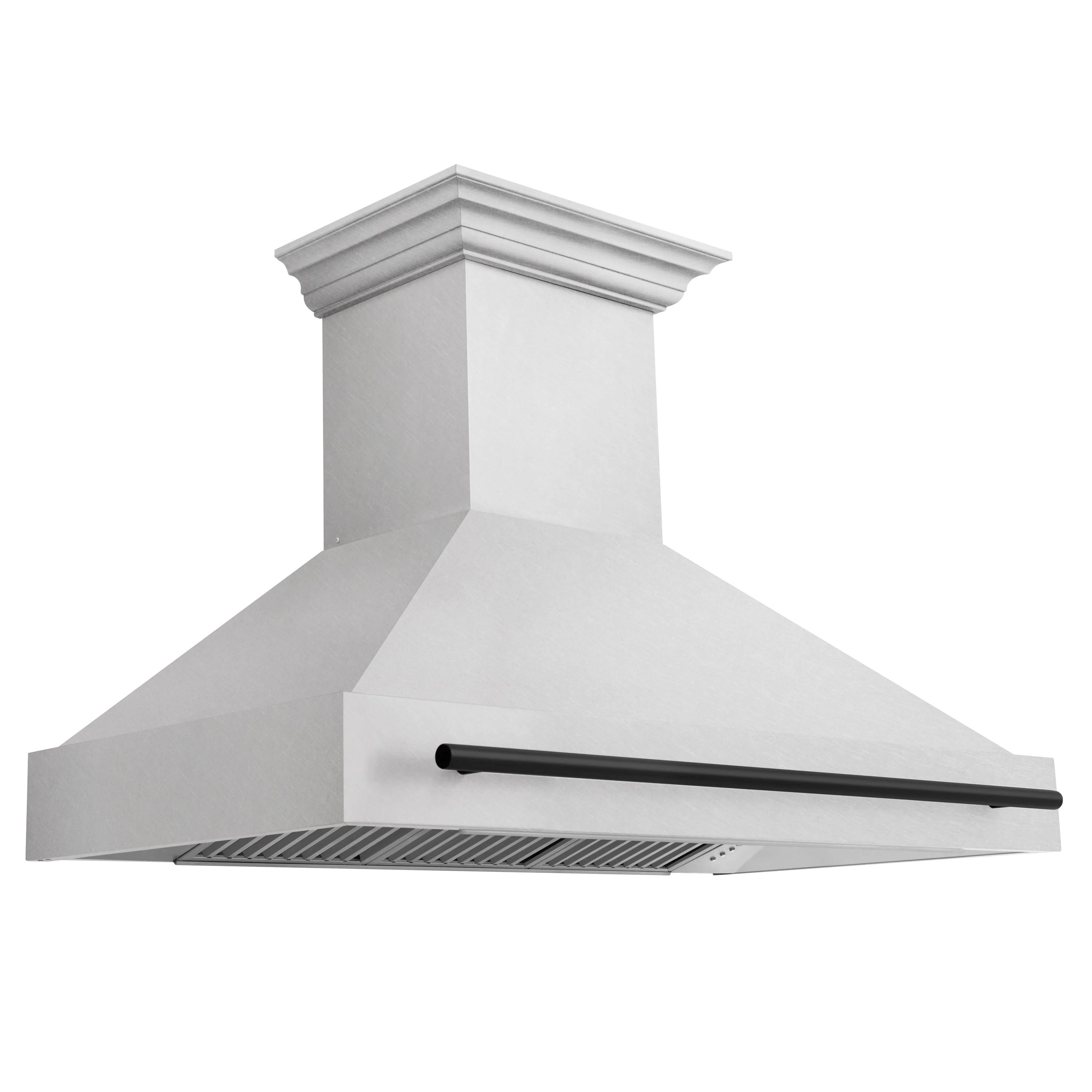 ZLINE Autograph 48 Inch DuraSnow® Stainless Steel Range Hood with DuraSnow® Shell and Matte Black Handle, 8654SNZ-48-MB - Cheap Abt