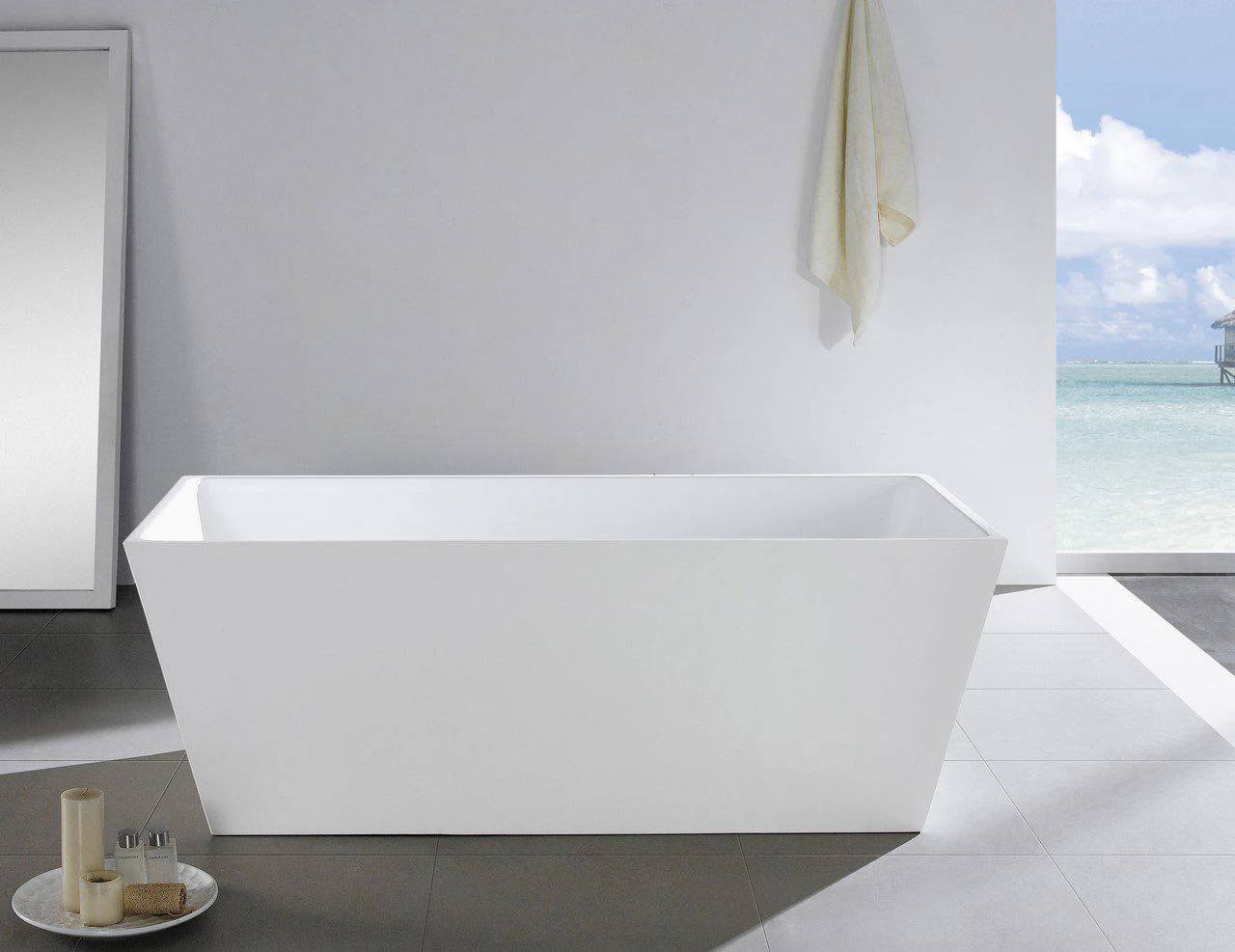 KubeBath Squadra 59 in. Free Standing Bathtub, KFST5059 - Cheap Abt