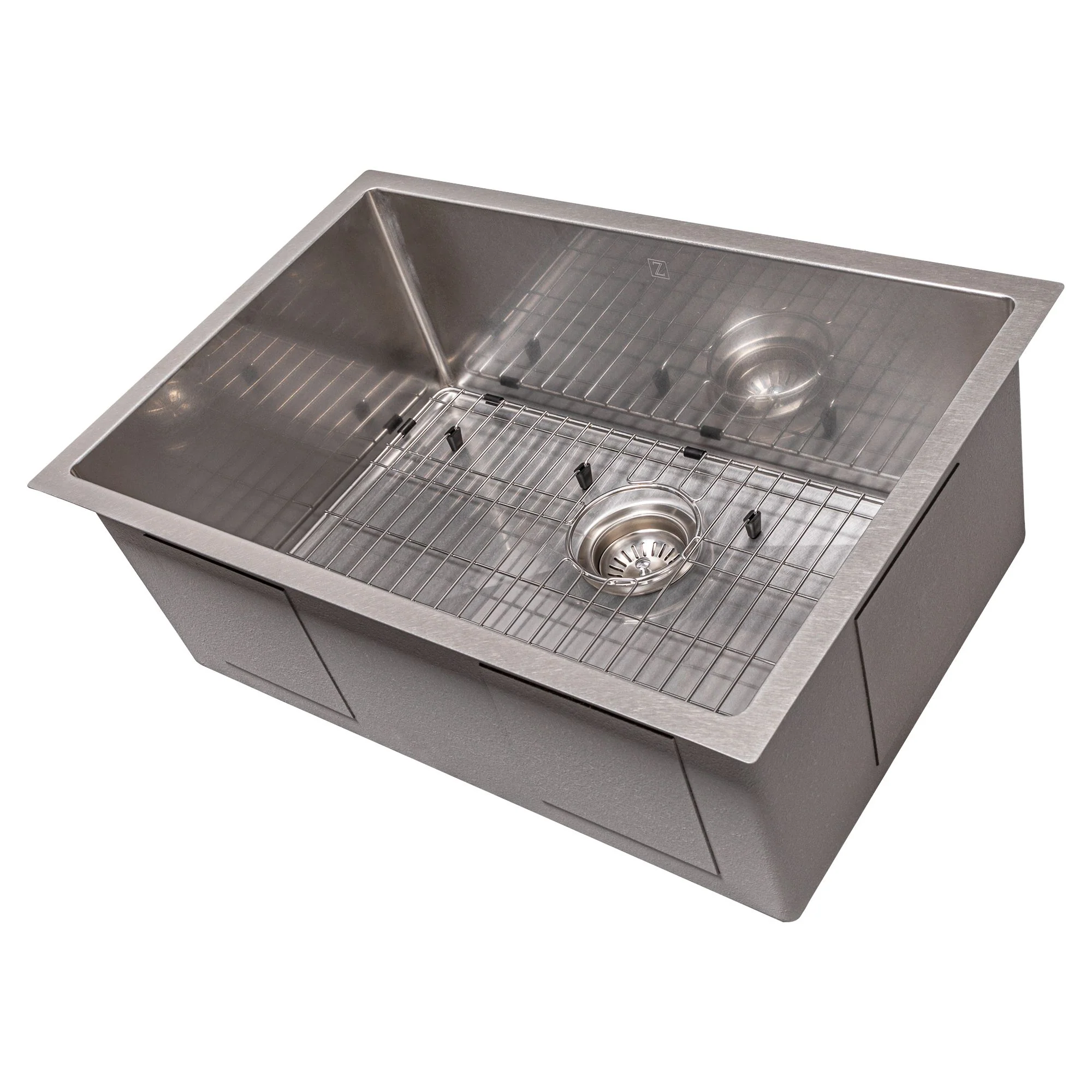 ZLINE 27 in. Meribel Undermount Single Bowl DuraSnow® Stainless Steel Kitchen Sink with Bottom Grid, SRS-27S - Cheap Abt