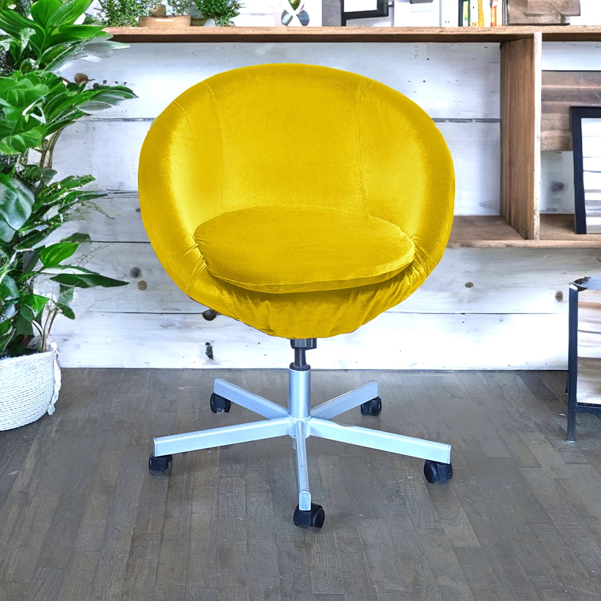 Compatible with IKEA SKRUVSTA. Velvet Gold Office Chair Slip Cover - Cheap Abt