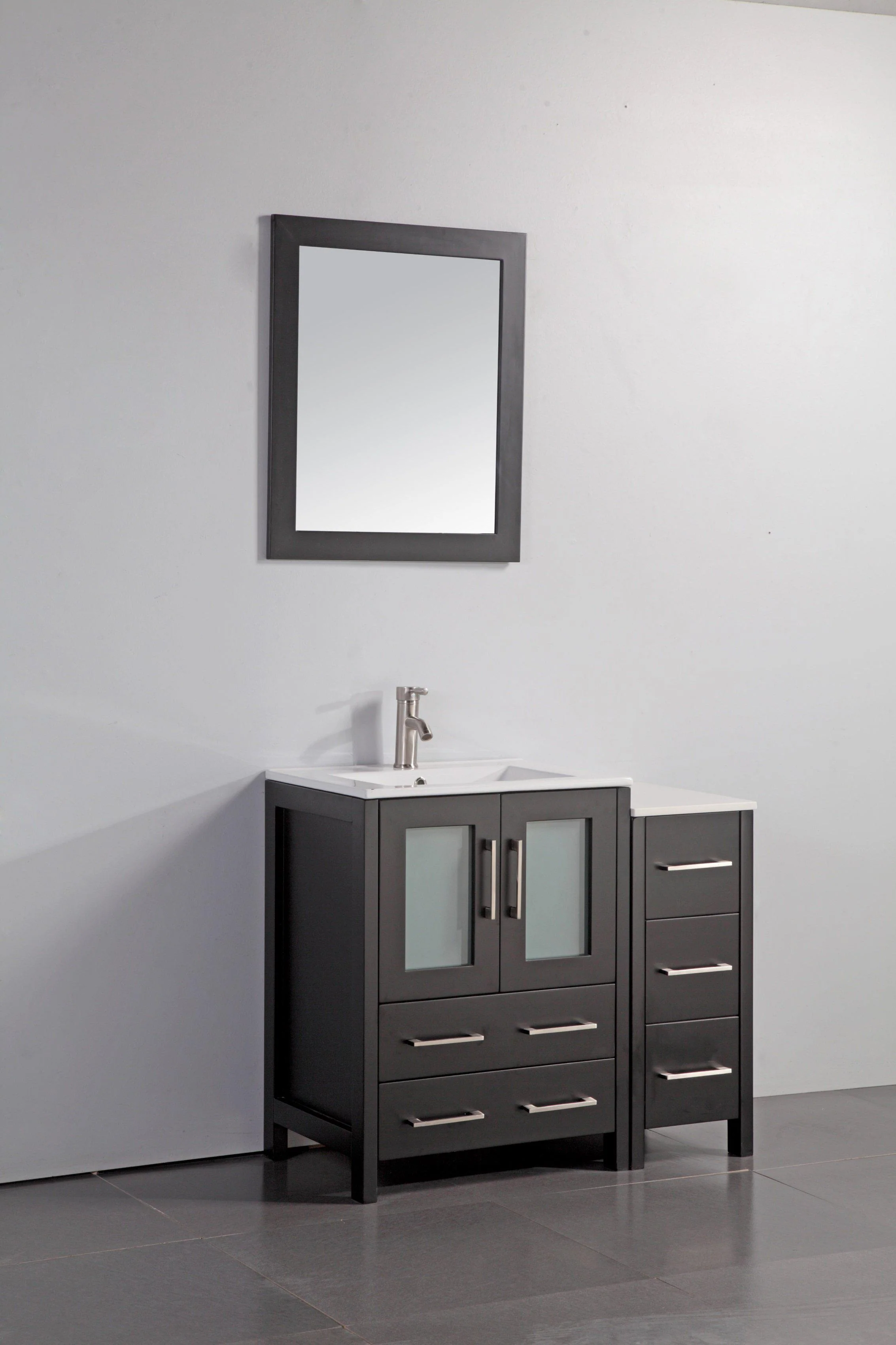 Vanity Art 36 in. Single Sink Vanity Cabinet with Ceramic Sink & Mirror - Espresso, VA3024-36E - Cheap Abt