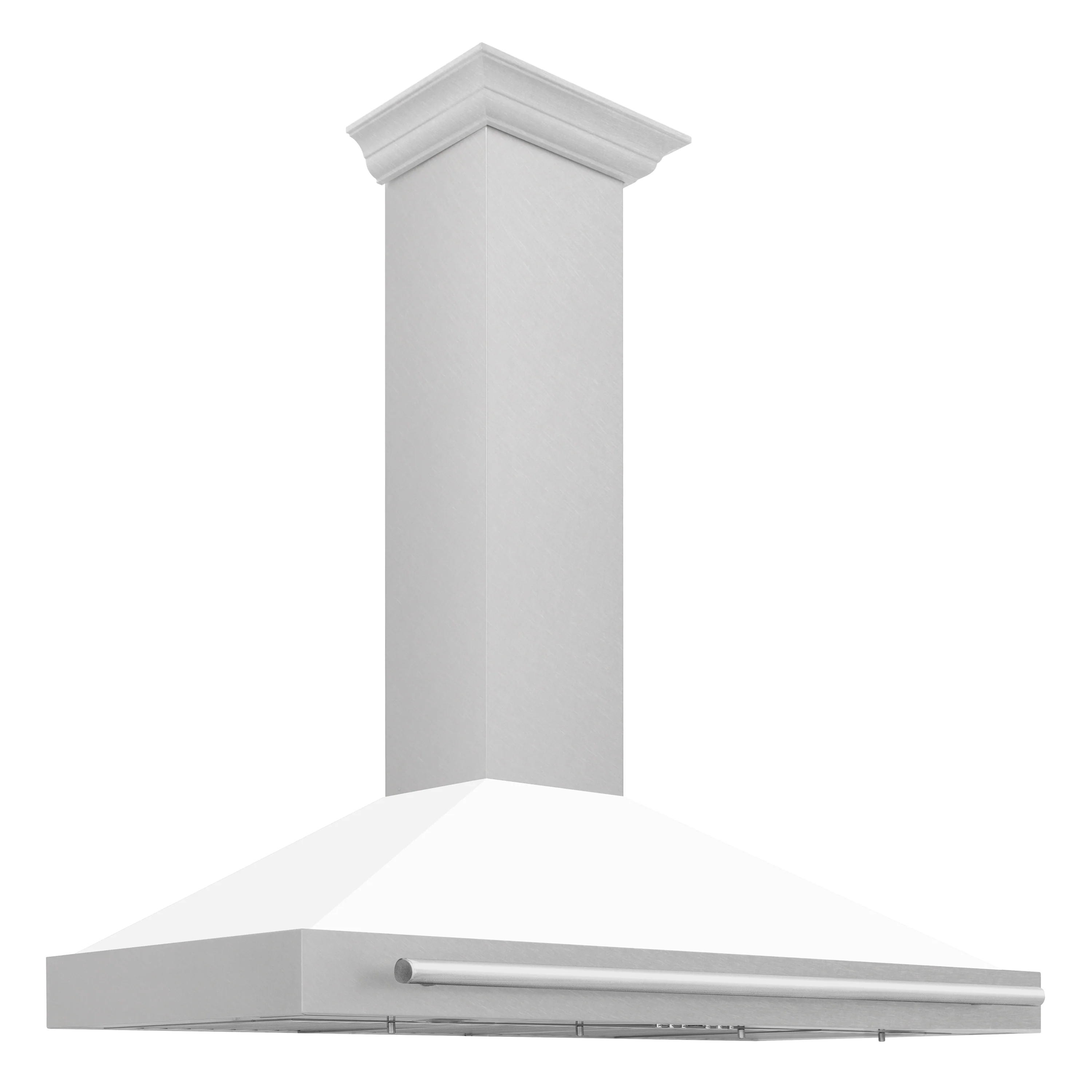 ZLINE 48 Inch DuraSnow® Stainless Steel Range Hood with White Matte Shell and Stainless Steel Handle, KB4SNX-WM-48 - Cheap Abt
