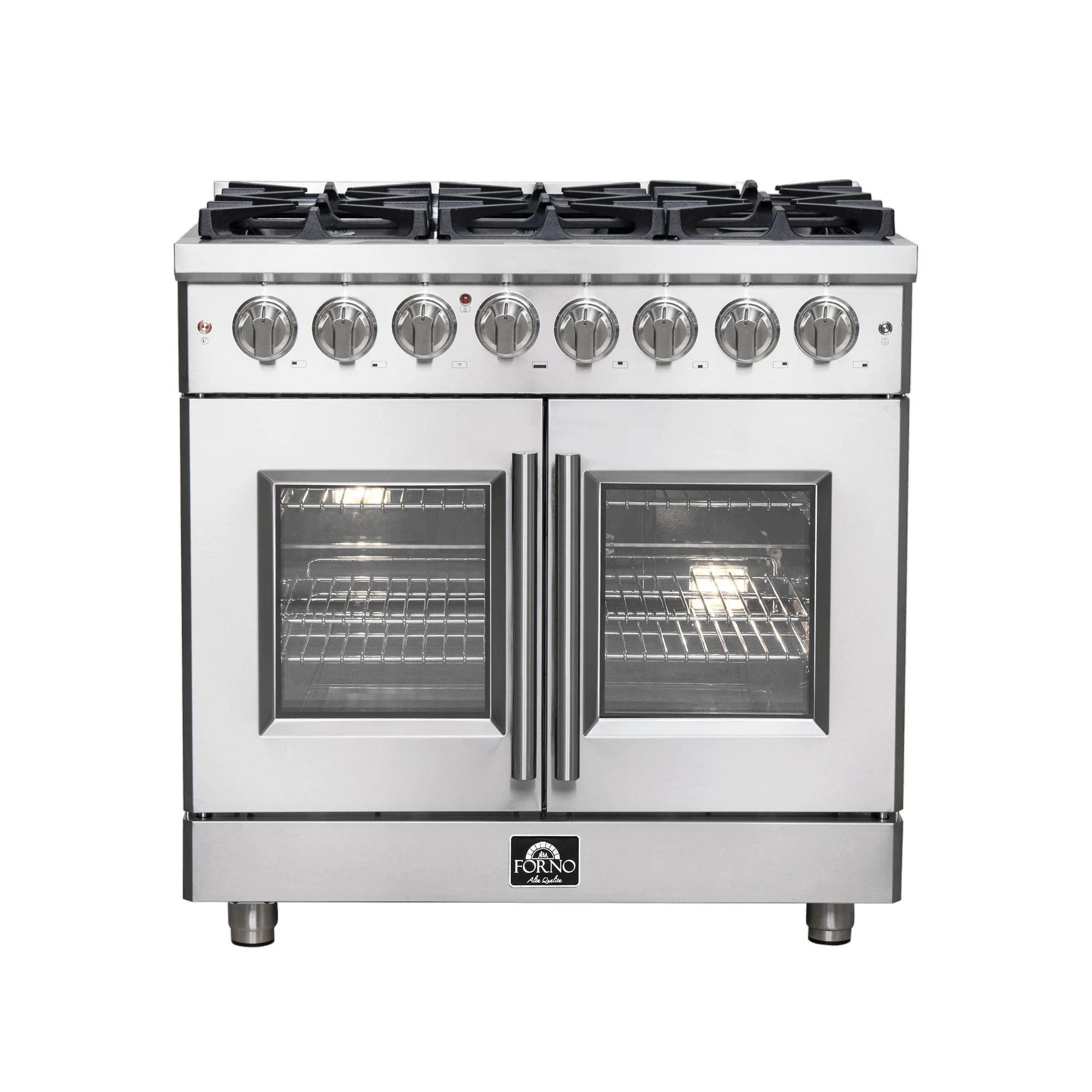 Forno 36″ Freestanding French Door Dual Fuel Range with 6 Burners, FFSGS6325-36 - Cheap Abt