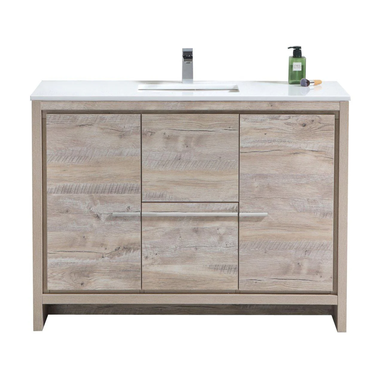 KubeBath Dolce 48 in. Modern Bathroom Vanity with White Quartz Counter Top - Nature Wood, AD648SNW - Cheap Abt