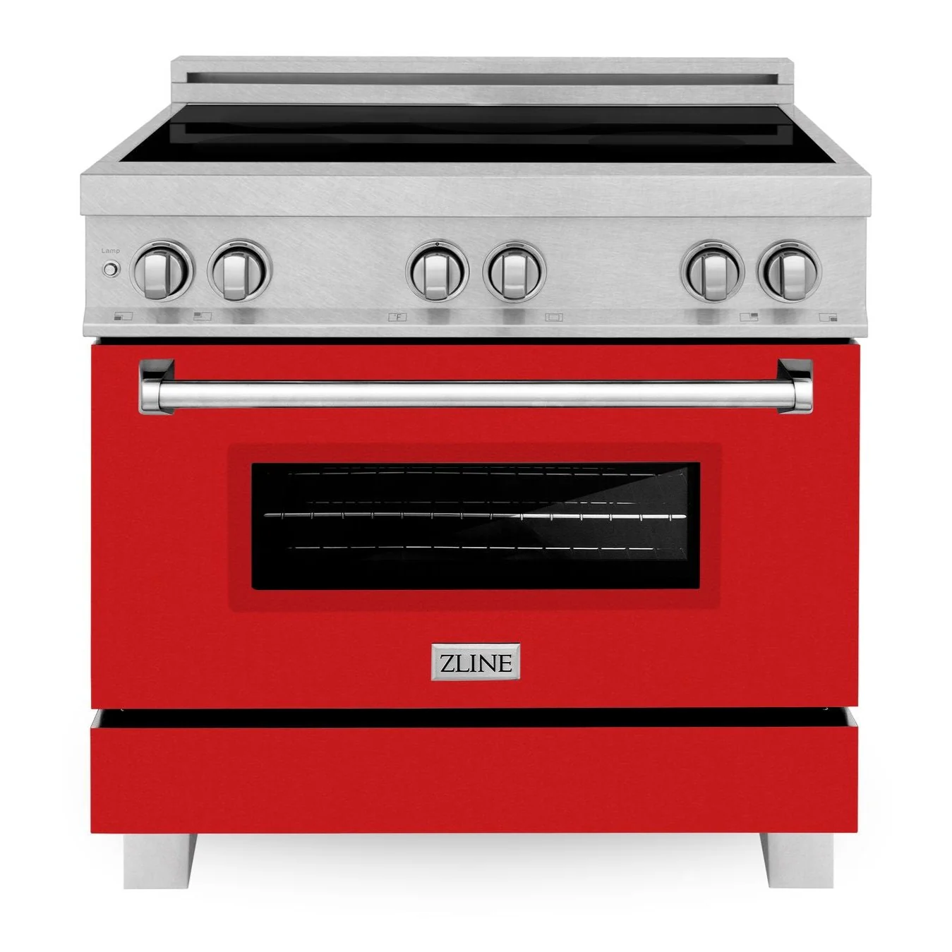 ZLINE 36 In. 4.6 cu. ft. Induction Range with a 4 Element Stove and Electric Oven in Durasnow and Red Matte, RAINDS-RM-36 - Cheap Abt