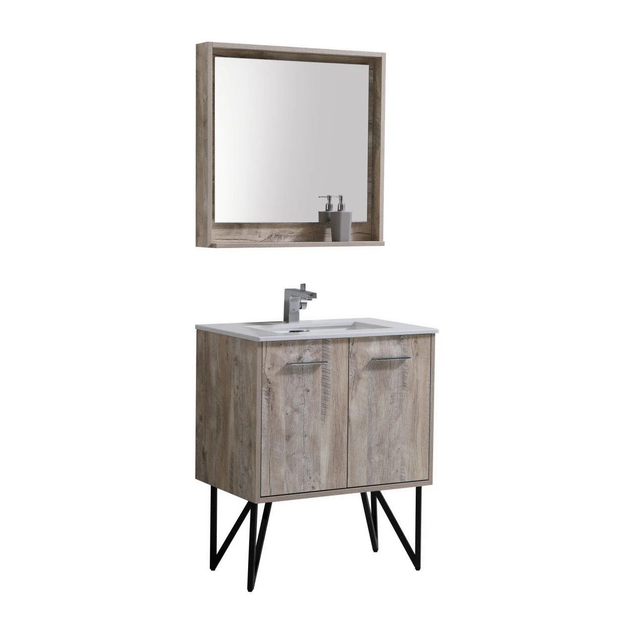 KubeBath Bosco 30 in. Modern Bathroom Vanity w/ Cream Countertop, KB30NW - Cheap Abt