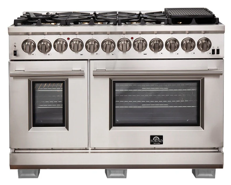 Forno 48″ Pro Series Capriasca Gas Burner / Electric Oven in Stainless Steel 8 Italian Burners, FFSGS6187-48 - Cheap Abt