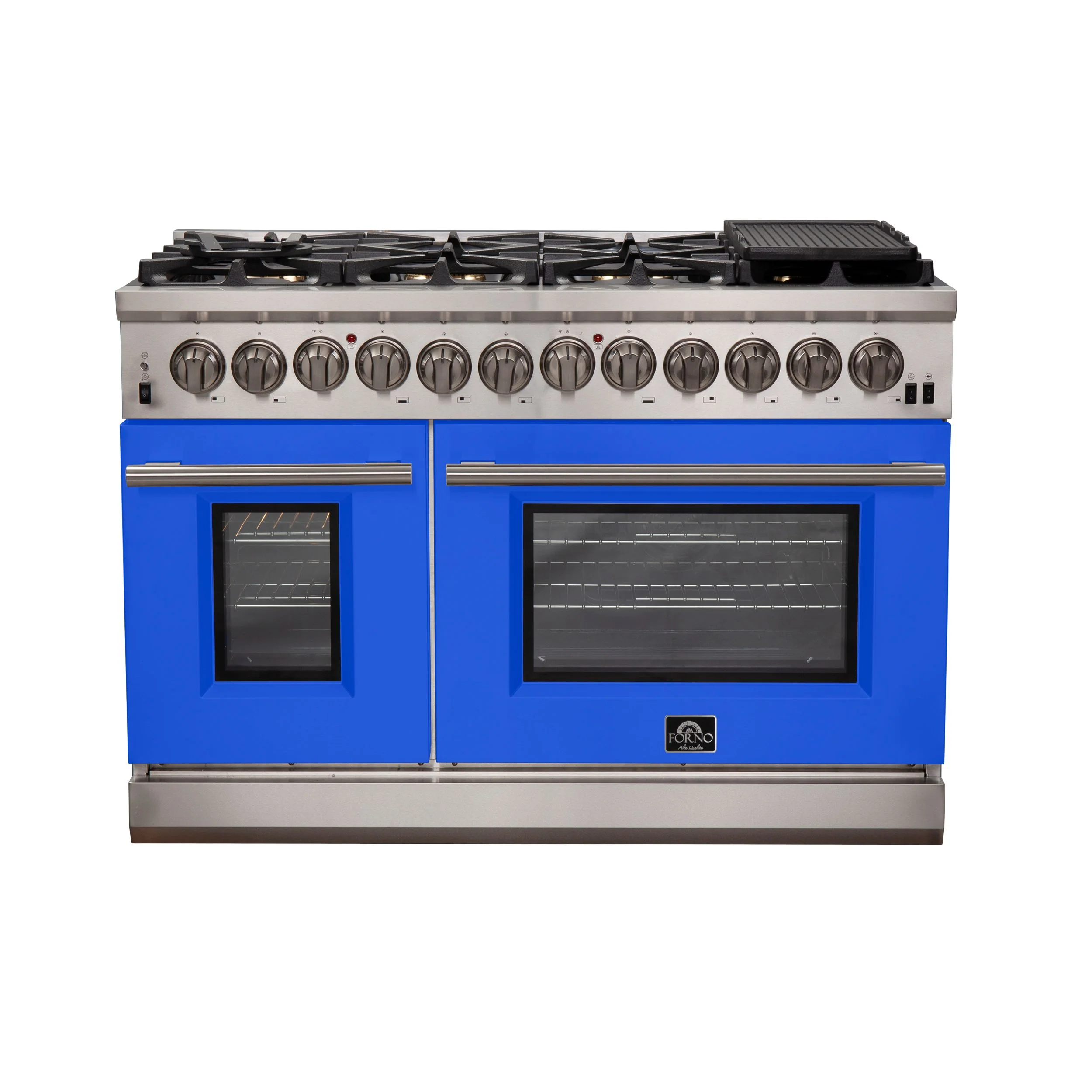 Forno 48 Inch Professional Freestanding Dual Fuel Range in Blue, FFSGS6187-48BLU - Cheap Abt