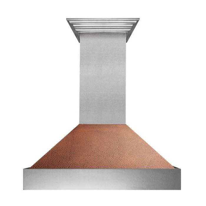 ZLINE 30 in. Ducted DuraSnow® Stainless Steel Range Hood with Hand-Hammered Copper Shell, 8654HH-30 - Cheap Abt