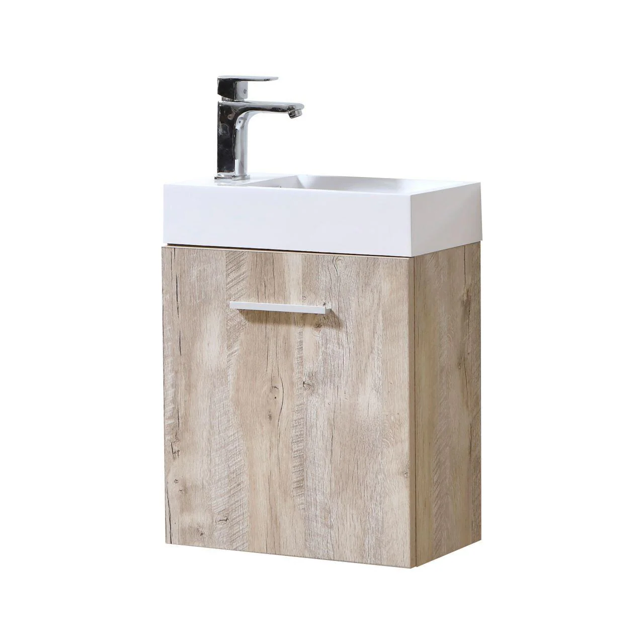 Bliss 18 in. Wall Mount Modern Bathroom Vanity - Nature Wood - Cheap Abt