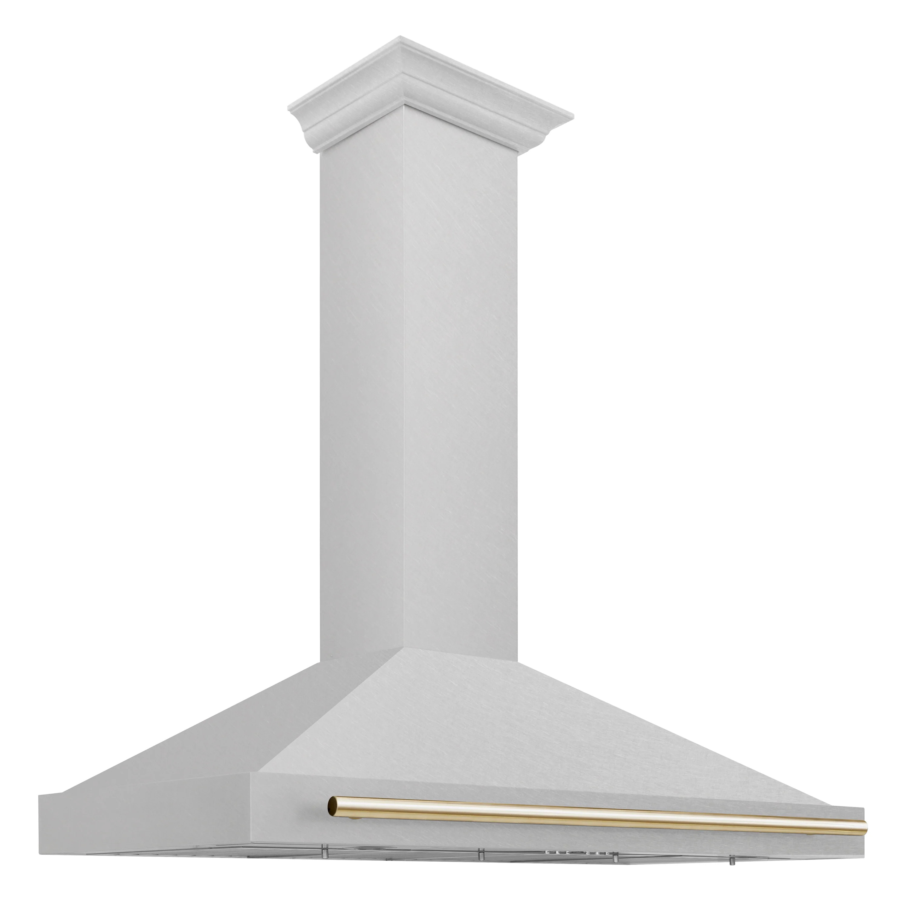 ZLINE 48 Inch Autograph Edition DuraSnow® Stainless Steel Range Hood with Gold Handle, KB4SNZ-48-G - Cheap Abt