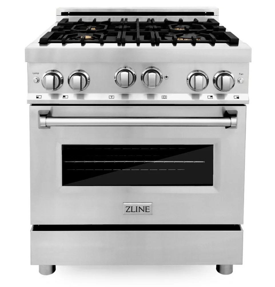 ZLINE 30 in. Professional Gas Burner/Gas Oven Stainless Steel Range with Brass Burners, RG-BR-30 - Cheap Abt