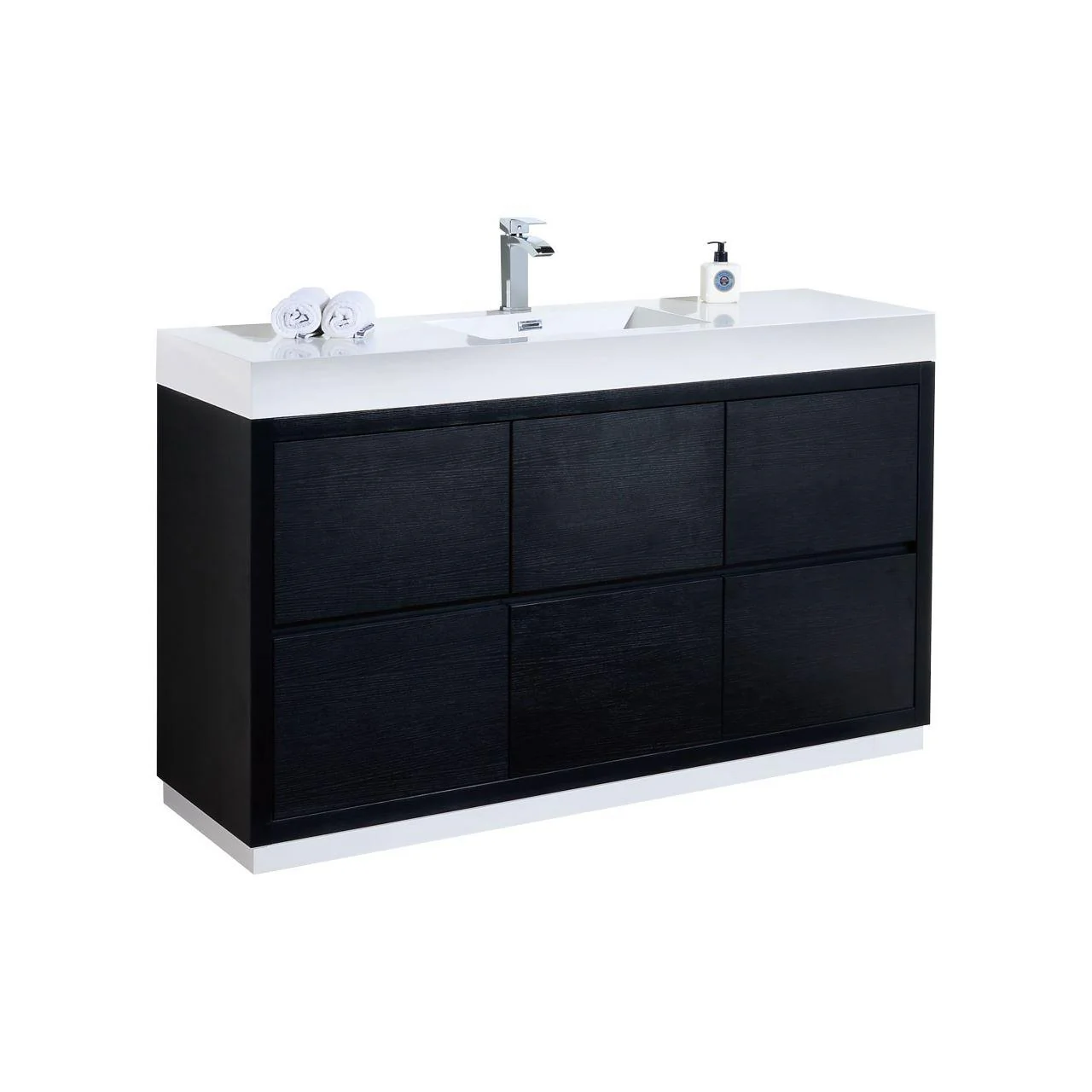 KubeBath Bliss 60 in. Single Sink Free Standing Modern Bathroom Vanity - Black, FMB60S-BK - Cheap Abt
