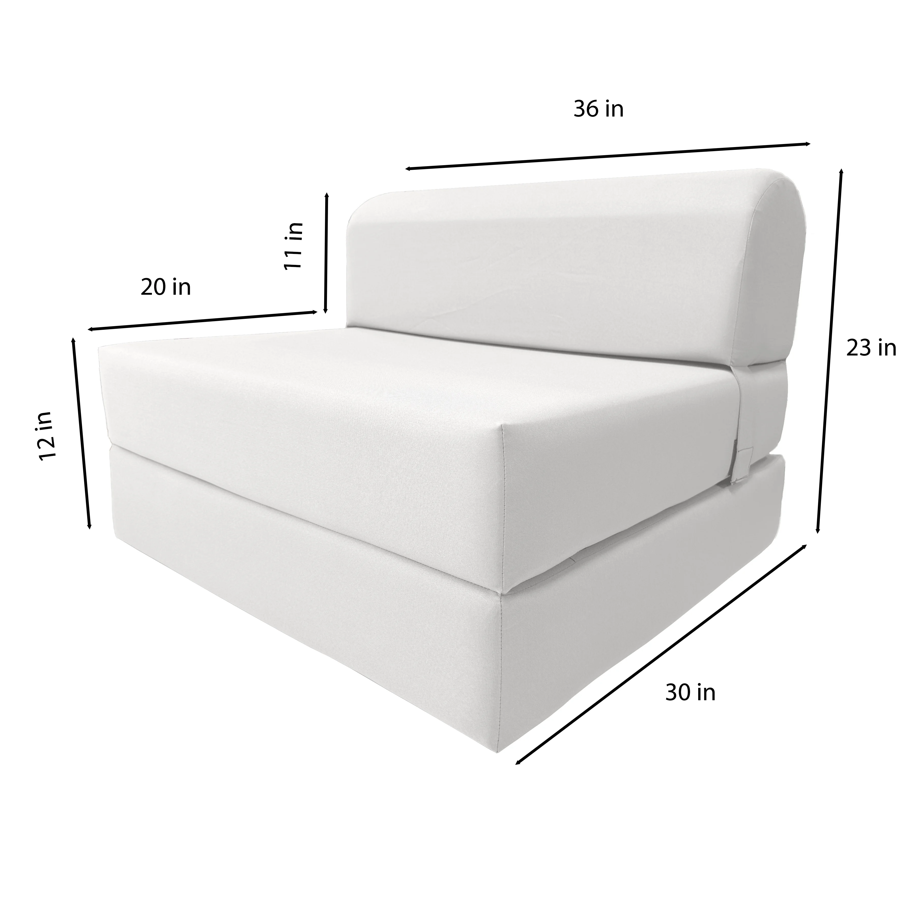 White Sleeper Chair Folding Foam Beds. Portable Studio Sofa Guest Bed. 6 x 32 x 70 - Cheap Abt