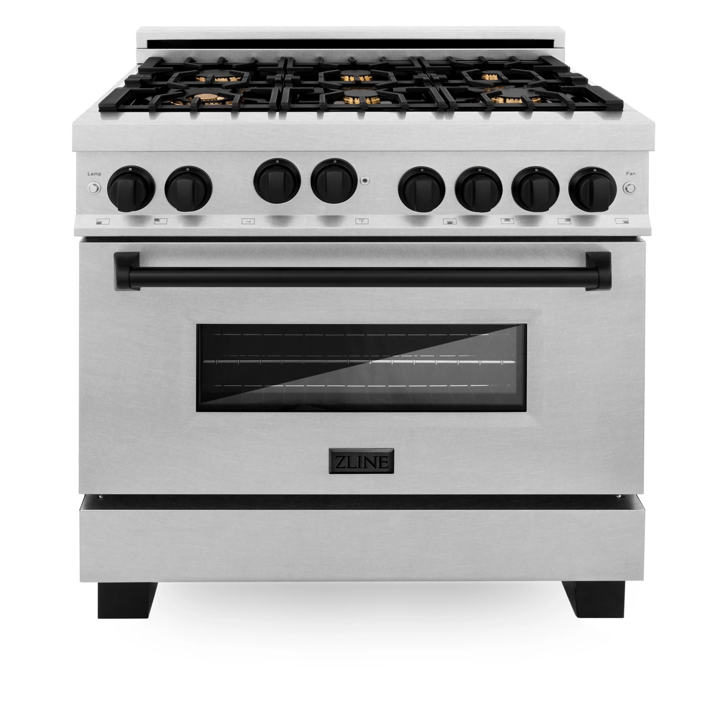 ZLINE Autograph Edition 36 in. 4.6 cu. ft. Gas Burner/Gas Oven Range in DuraSnow® with Matte Black Accents, RGSZ-SN-36-MB - Cheap Abt