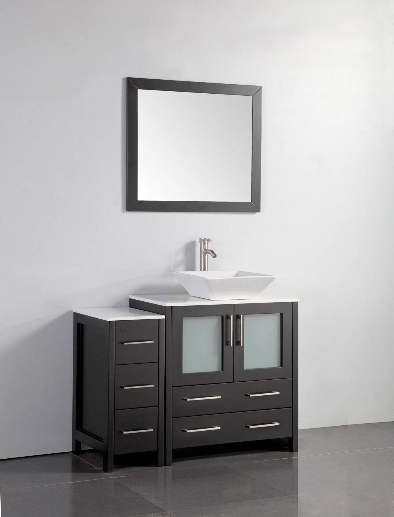 Vanity Art 42 in. Single Sink Vanity Cabinet with Ceramic Vessel Sink & Mirror - Espresso, VA3130-42E - Cheap Abt