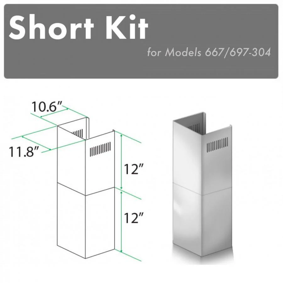ZLINE Short Kit for 8ft. Ceilings-Outdoor Wall (SK-667/697-304) - Cheap Abt