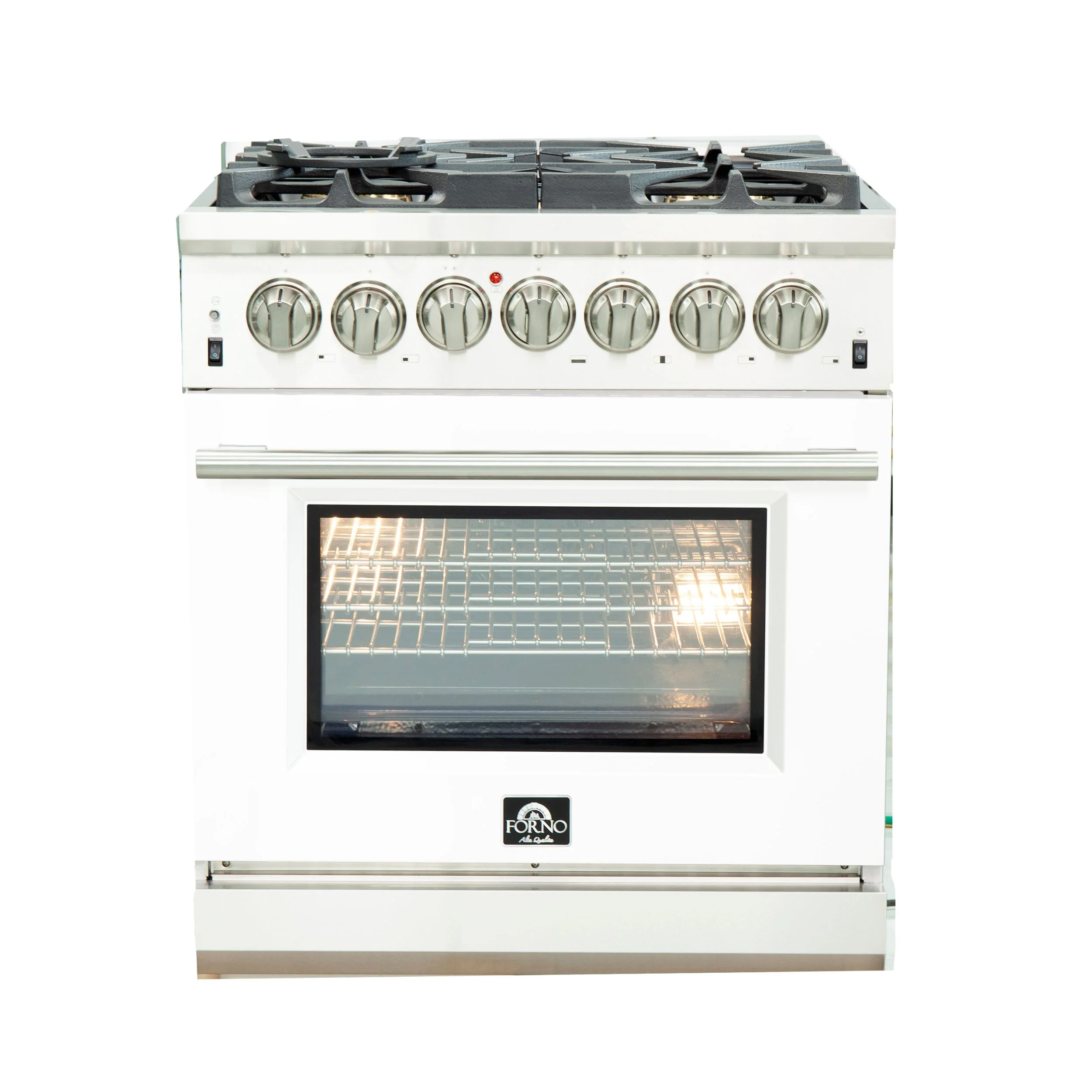 Forno 30 Inch Professional Freestanding Dual Fuel Range in White, FFSGS6187-30WHT - Cheap Abt