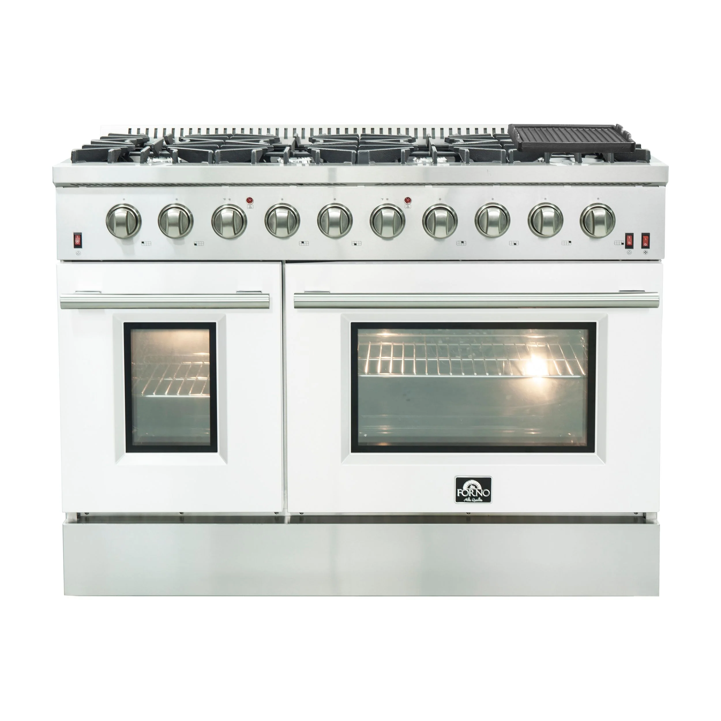 Forno 48 Inch Professional Freestanding Gas Range in White, FFSGS6244-48WHT - Cheap Abt
