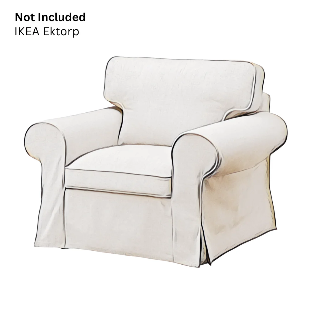 Solid Beige Armchair Slip Cover Compatible with IKEA EKTORP Armchair - Cheap Abt