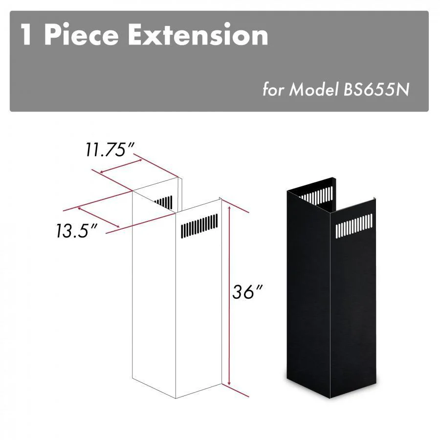ZLINE 1-36 in. Chimney Extension for 9 ft. to 10 ft. Ceilings (1PCEXT-BS655N) - Cheap Abt