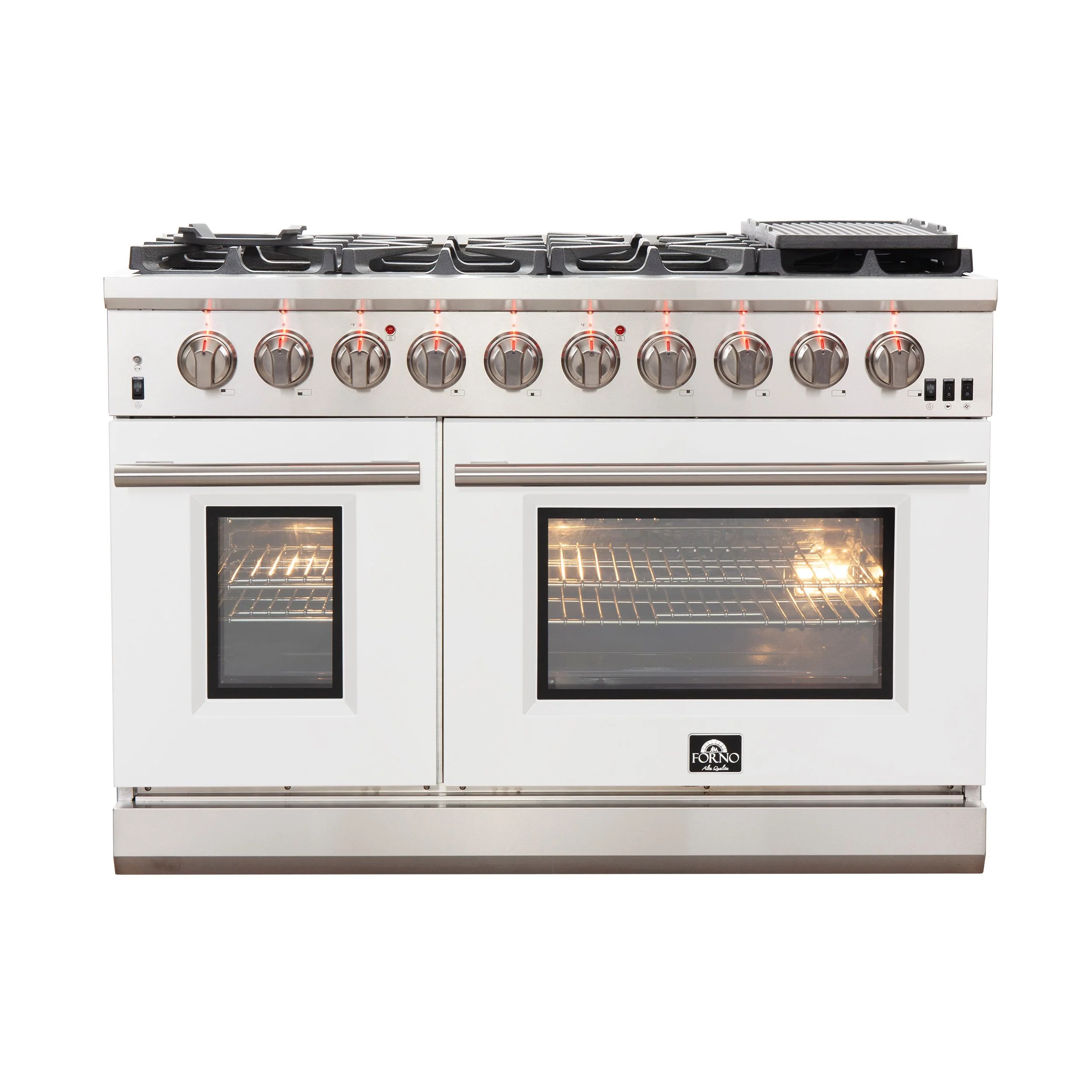 Forno 48 Inch Professional Freestanding Gas Range in White, FFSGS6260-48WHT - Cheap Abt