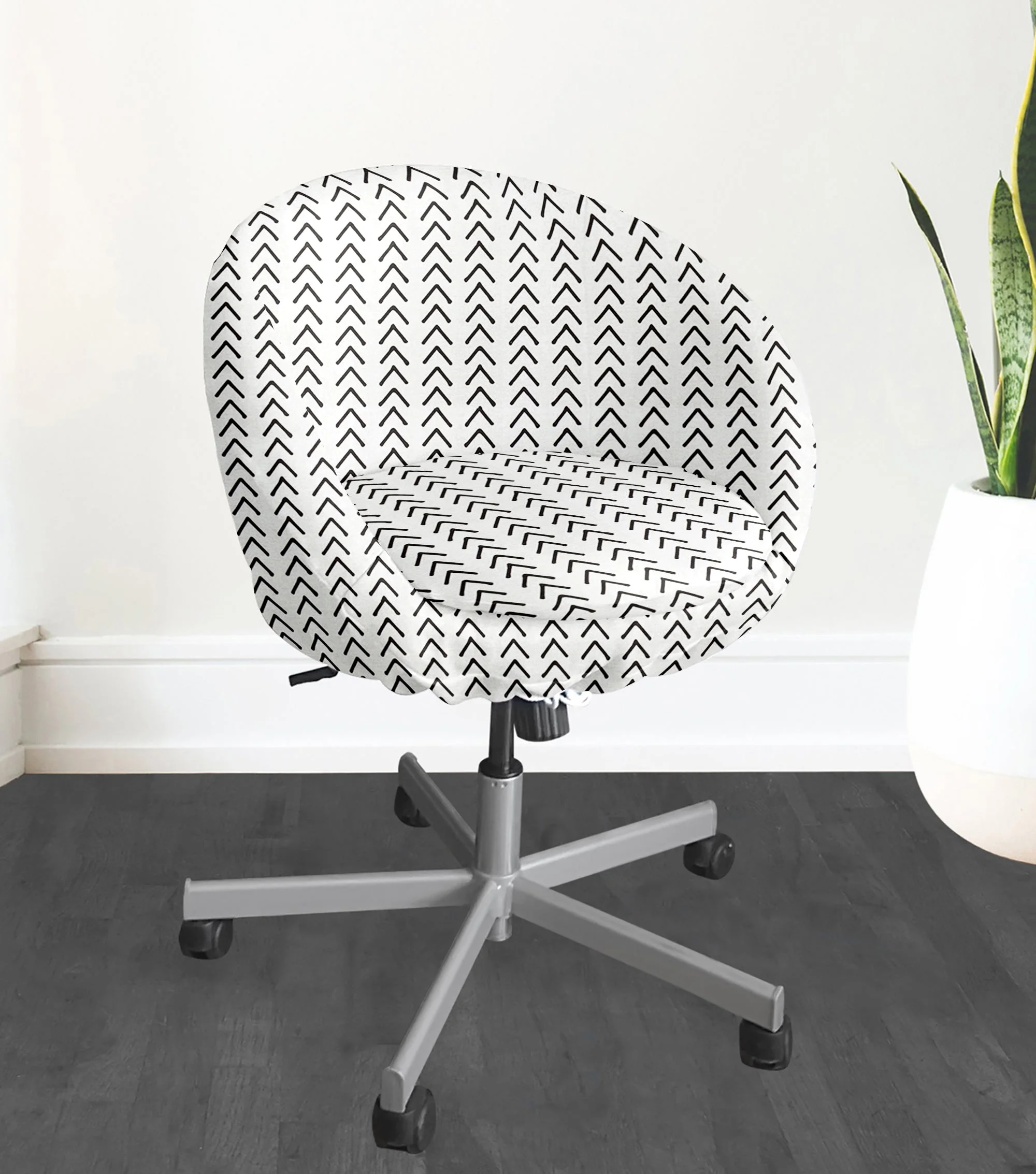 Compatible with IKEA SKRUVSTA. Boho Mudcloth White Arrows Chair Slip Cover - Cheap Abt