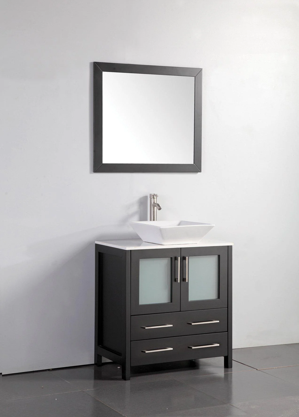 Vanity Art 30 in. Single Sink Vanity Cabinet with Ceramic Vessel Sink & Mirror - Espresso, VA3130E - Cheap Abt