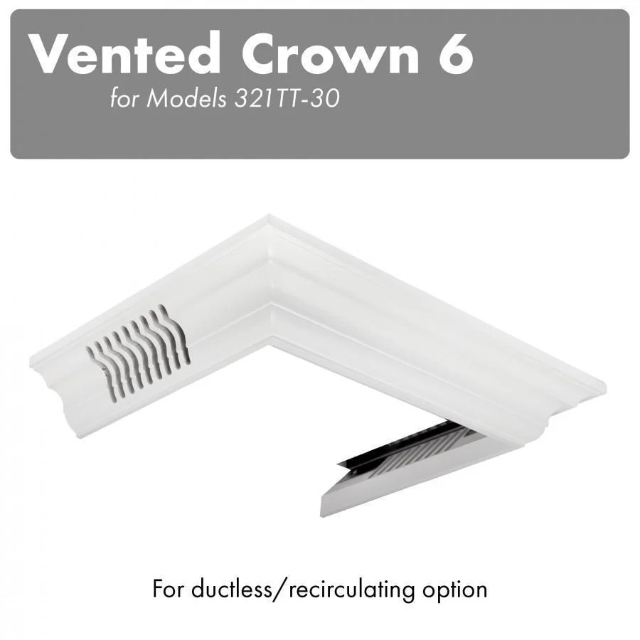ZLINE Vented Crown Molding for Wall Mount Range Hood, CM6V-300T - Cheap Abt
