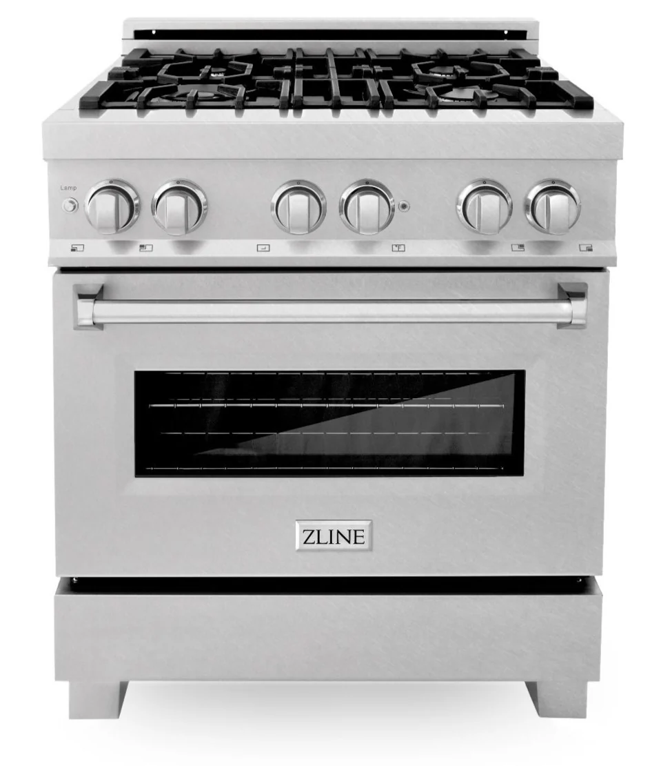 ZLINE Kitchen and Bath 30 in. Professional Gas Burner/Electric Oven in DuraSnow® Stainless, RAS-SN-30 - Cheap Abt